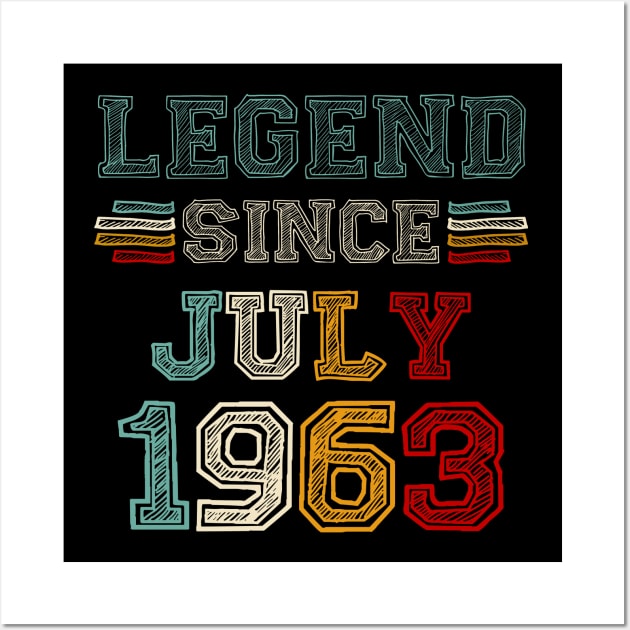 60 Years Old Legend Since July 1963 60th Birthday Wall Art by SuperMama1650